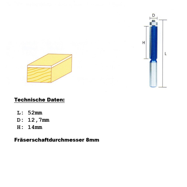 Carbide flush cutter 12.7mm